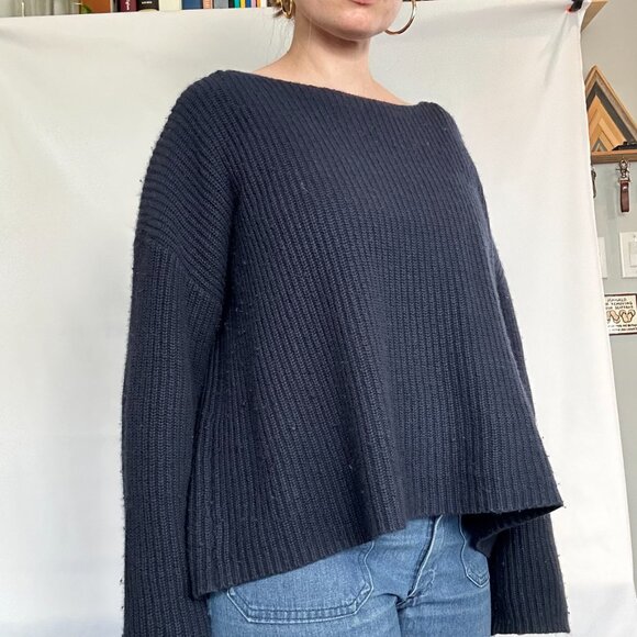 Nili Lotan Medium Cotton/Cashmere/Silk Navy blue sweater - Picture 15 of 16